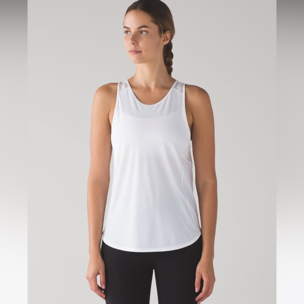 🍄Lululemon White Sculpt Mesh Tank Top